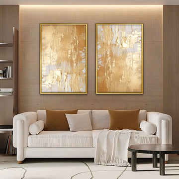 Golden Glow-2 Panel Wall Art