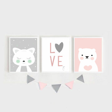 Love's Gentle Glow Kids Wall Art-3 Panel