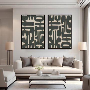 Shadow Weave Abstract Wall Art-2 panel