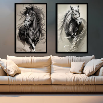 Shadow Of Courage Horse Wall Art-2 Pannel (1)