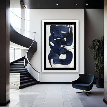 Soothing Blue brushstrokes Abstract wall art