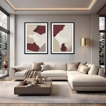 Structured Warmth-2 Panel Wall Art