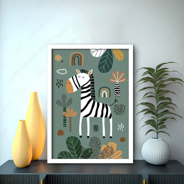 Zebra Nordic Kids Wall Art-1 Panel