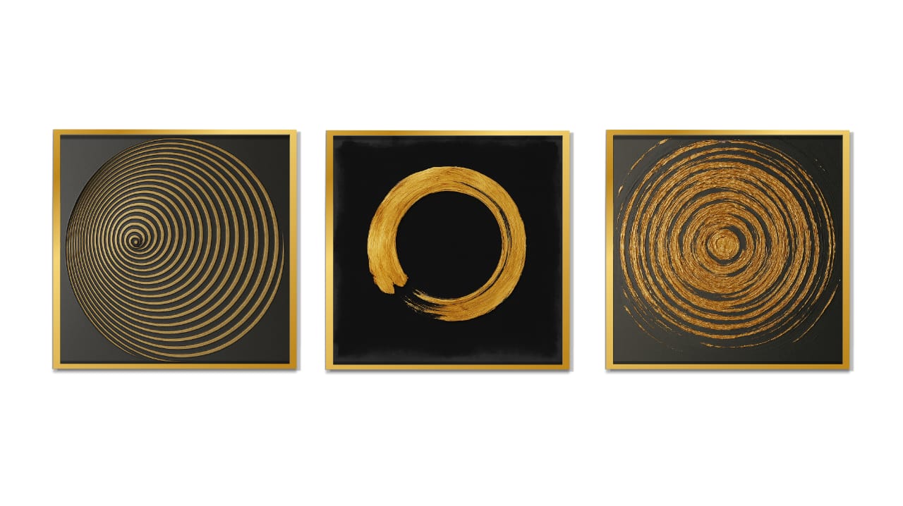 Unity Ring Abstract Wall Art-3 Pannel