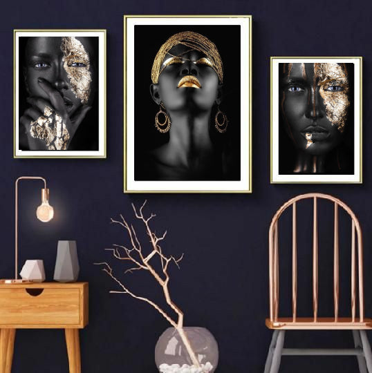 African Elegance Wall Art -3 Pannel