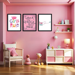 Be Free Unicorn Theme Kids Wall Art-3 Panel (1)