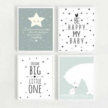 Be Happy My Baby Kids Wall Art-4 Pannel