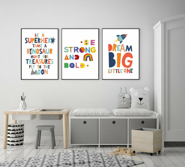 Be Strong Kids Wall Art-3 Panel