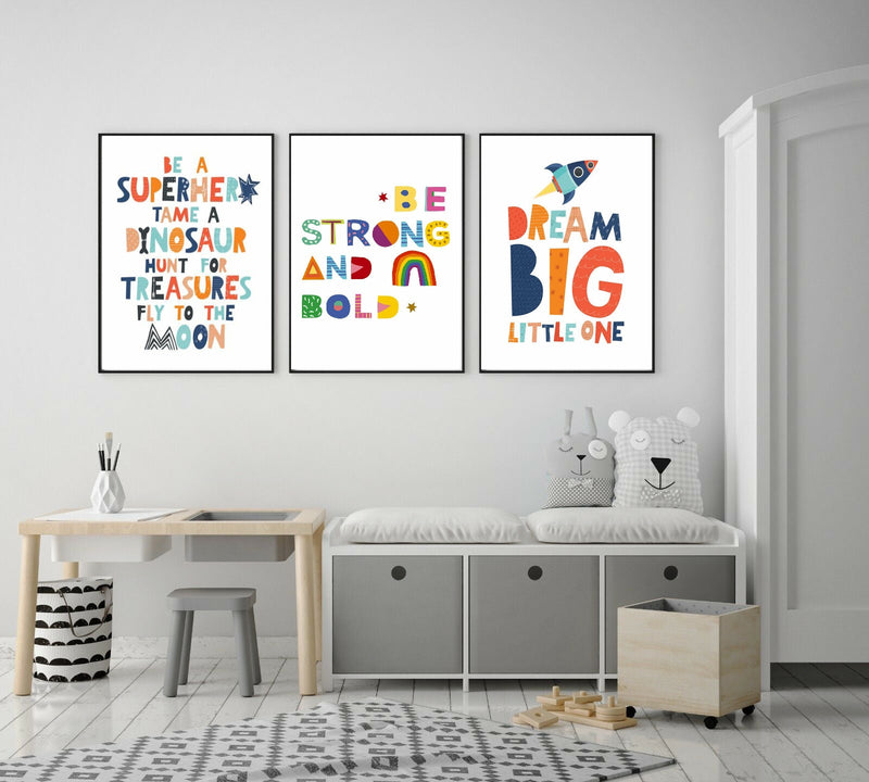 Be Strong Kids Wall Art-3 Panel