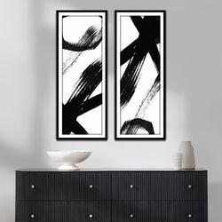 Black Hole Bloom Abstract Wall Art-2 panel (2)