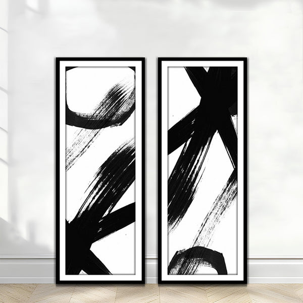 Black Hole Bloom Abstract Wall Art-2 panel (2)