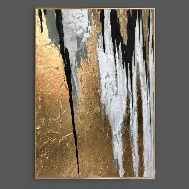 Black & Gold Abstract Wall Art-1 pannel