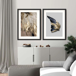 Blue & Golden Wing Modern Wall Art-2 Panel