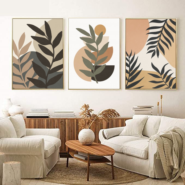 Brown & Beige Boho Wall Art-3 Pannel