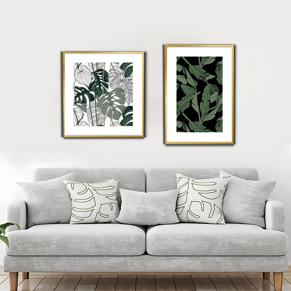 Calm & Collected Tropical Leaves Nature Wall Art-2 Panel