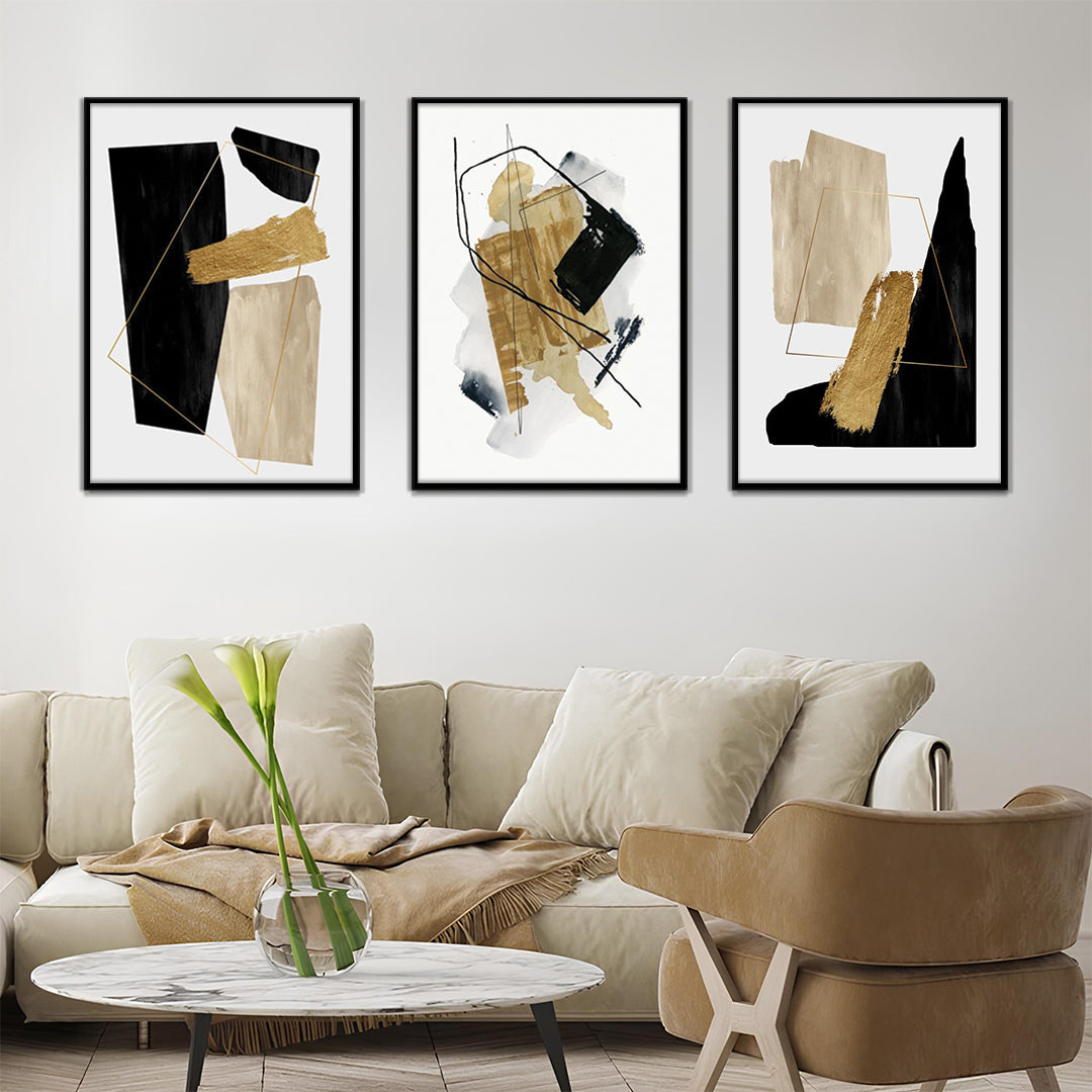 Essence In Lines-3 Panel Wall Art