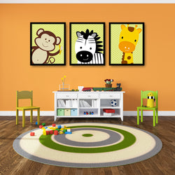 Free Spirits Animal Kids Wall Art-3 Panel (2)