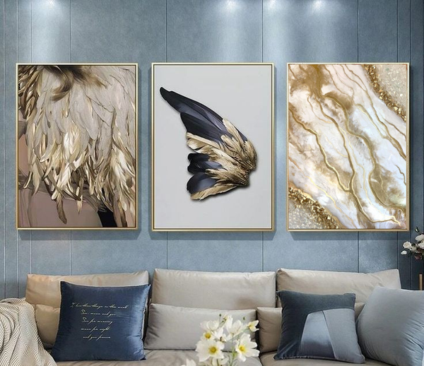 Furry & Feathered Modern Wall Art-3 Panel