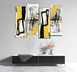 Ink splash Abstract Wall Art-4 pannel