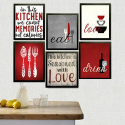 Kitchen Love Wall Art-6 Pannel