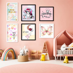 Let's Fly Baby Girl Wall Art-6 Panel