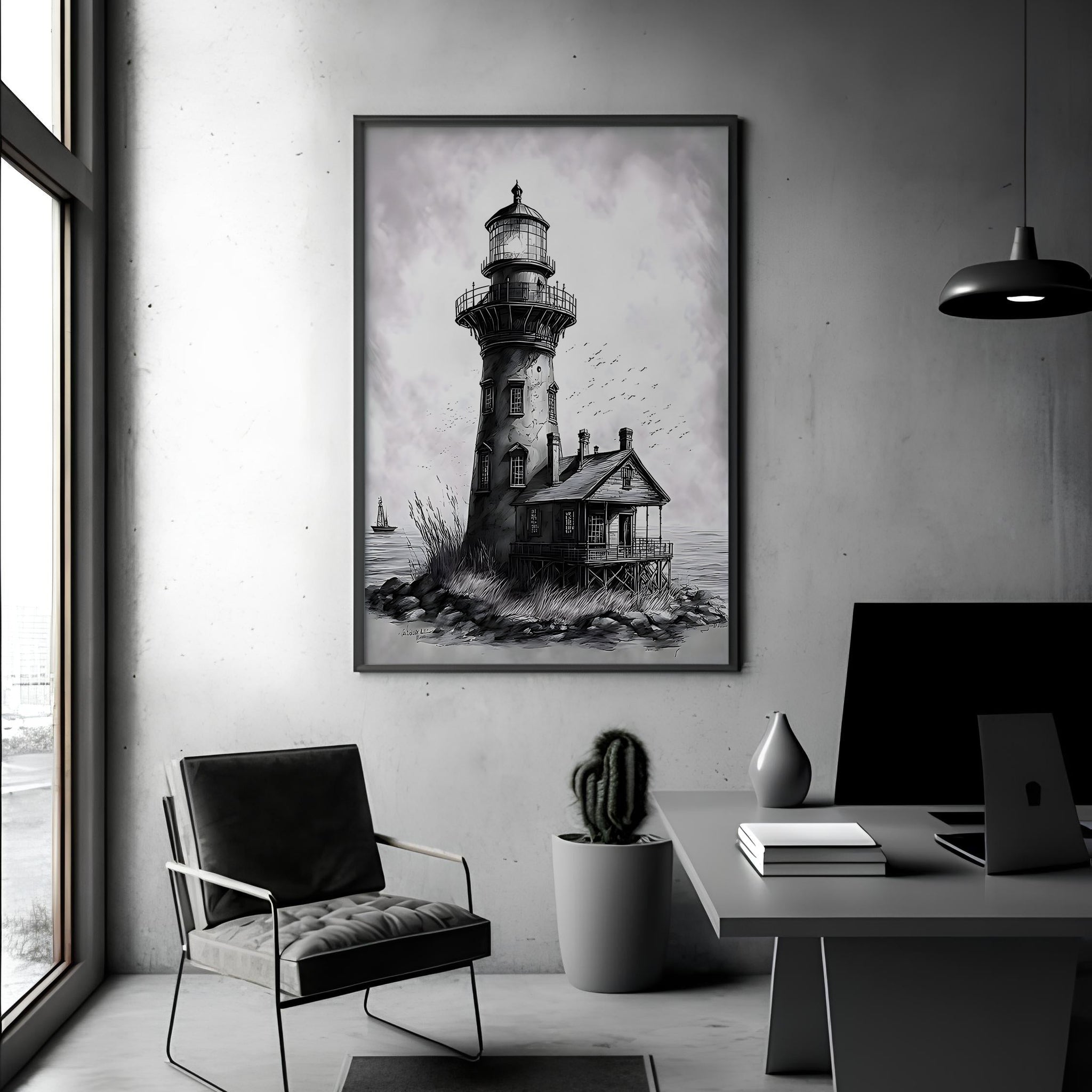 LightHouse 'Monochromatic Beauty' Wall Art-1 Pannel (1)