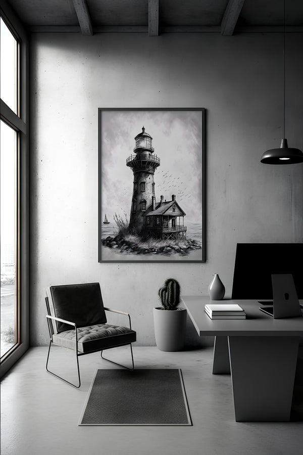 LightHouse 'Monochromatic Beauty' Wall Art-1 Pannel (1)