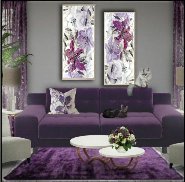 Lilac Dreamscape Wall Art-2 Pannel