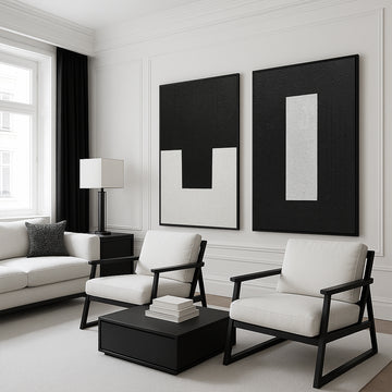 Line & Void 2- Panel Abstract Wall Art