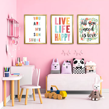 Live Life Happy Kids Wall Art-3 Panel (1)