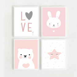 Love You Nursery Wall Art-4 Panel