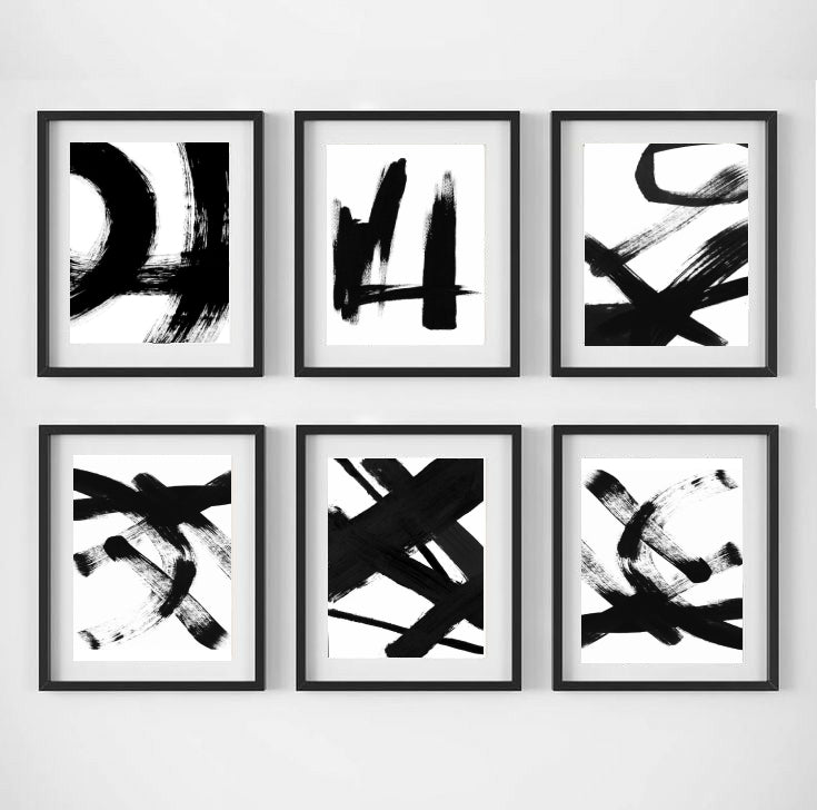 Midnight Expressions Abstract Wall Art-6 Pannel