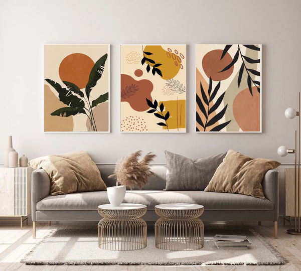 Minimalist Boho Style Wall Art-3 Pannel