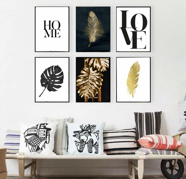 Monstera Home Wall Art-6 Pannel