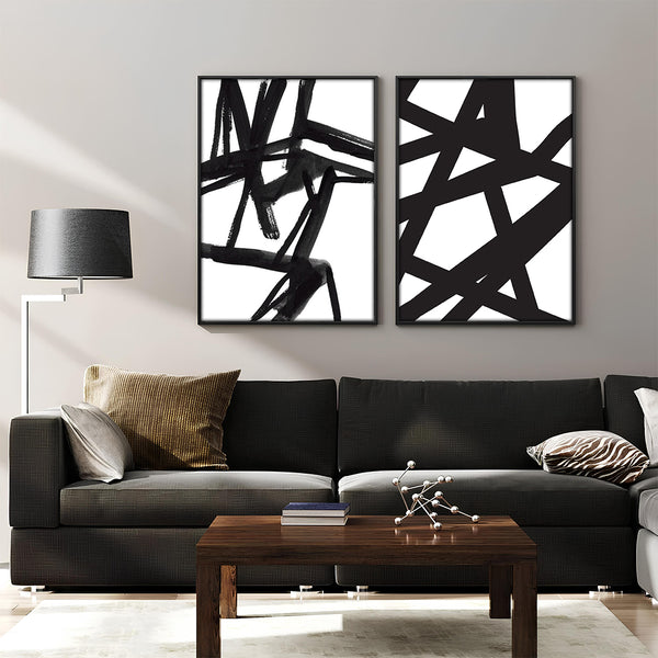 Moonless Night Abstract Wall Art-2 Panel