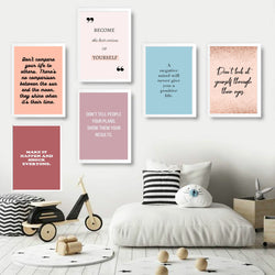 Motivational Quotes Wall Art-5 Pannel