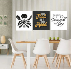 My Kitchen My Rules Wall Art-3 Pannel