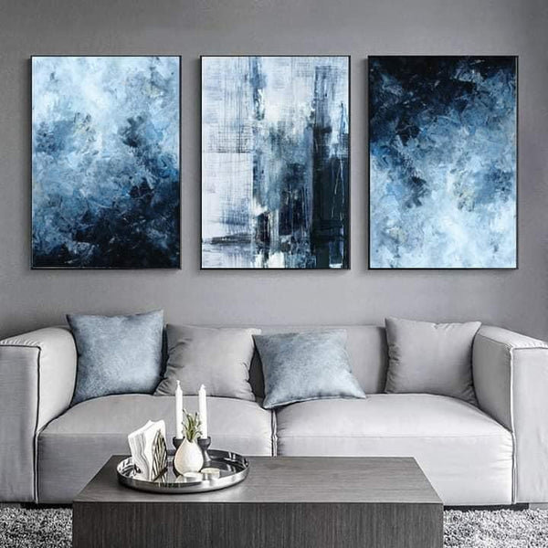 Ocean Breeze Abstract Wall Art-3 Pannel