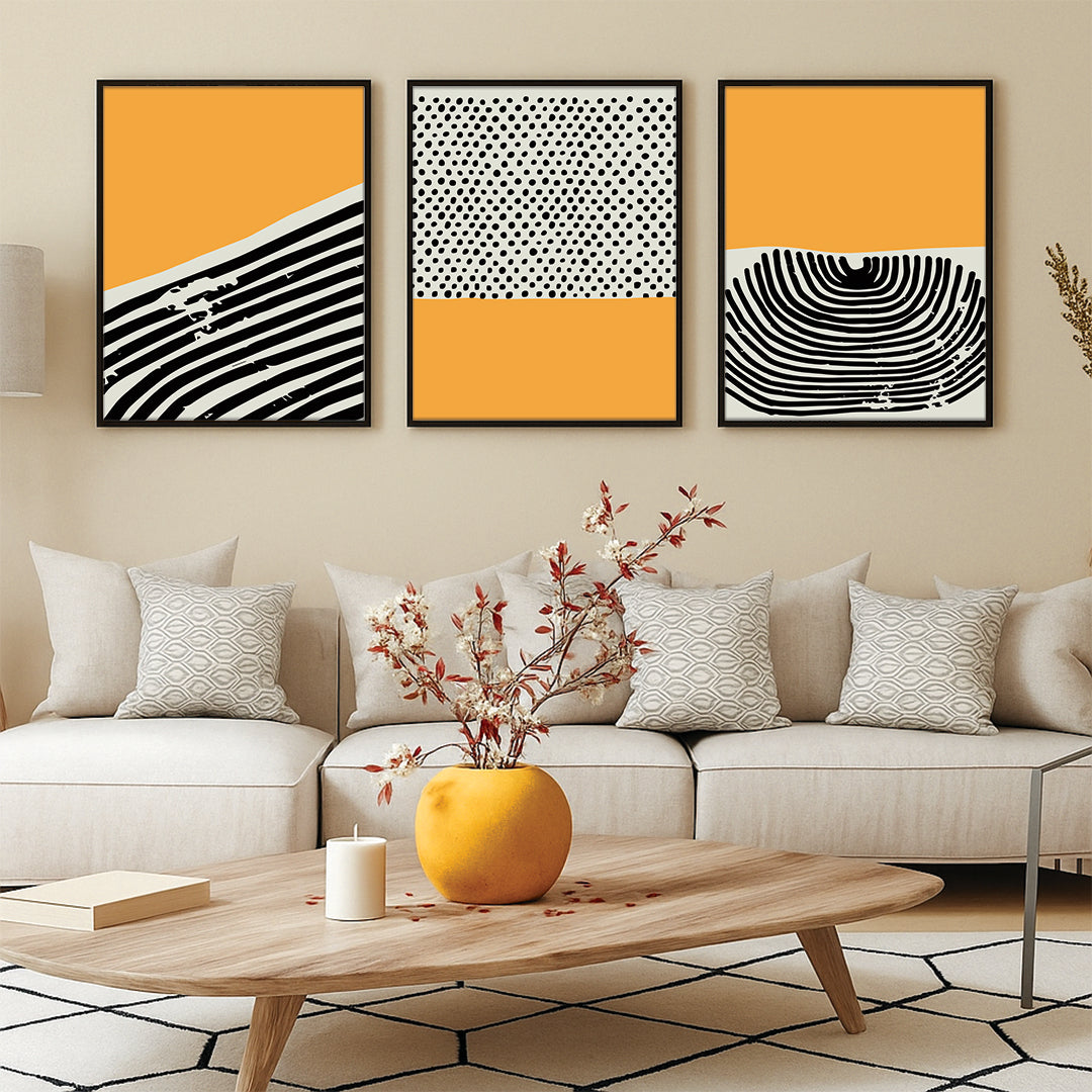 Patterned Pulse 3-Panel Wall Art
