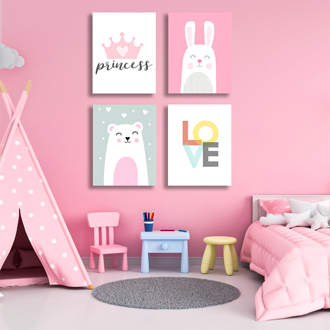 Princess Kids Wall Art-4 Panel (1)