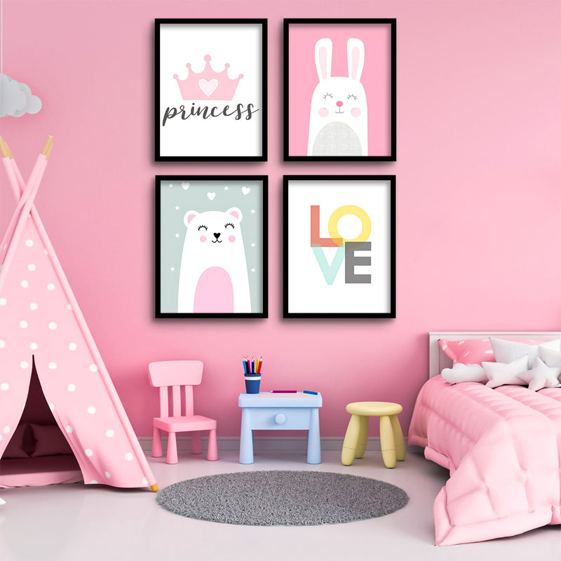 Princess Kids Wall Art-4 Panel (1)