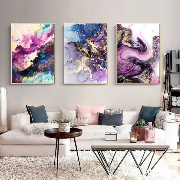 Royal Fusion Abstract Wall Art-3 Pannel