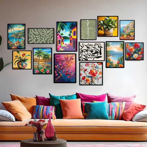 Seaside Blooms Wall Art-13 panel