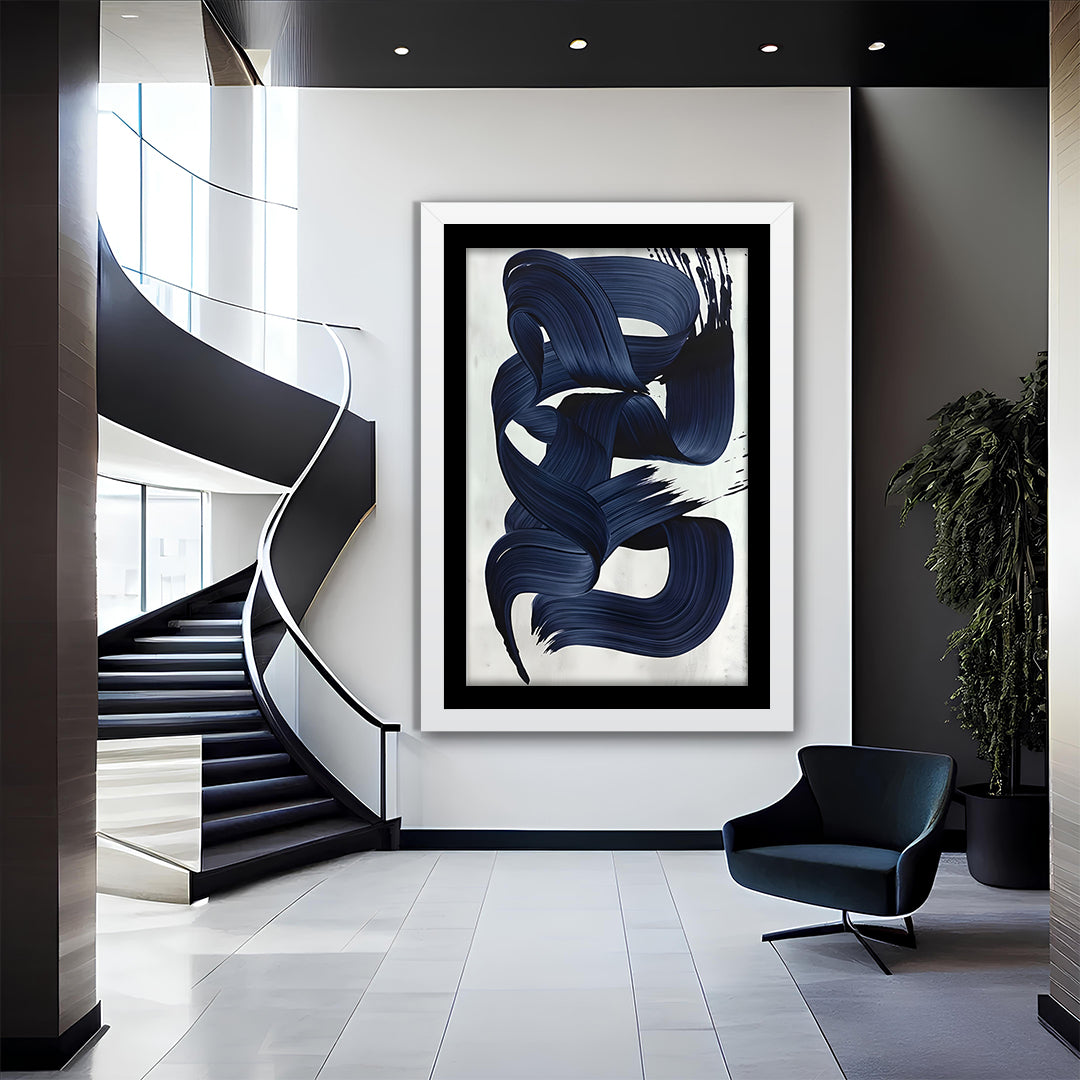 Soothing Blue brushstrokes  Abstract wall art