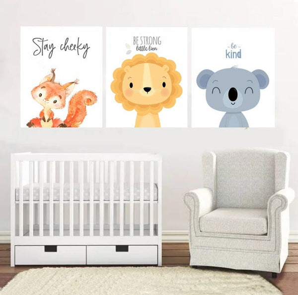 Stay Cheeky Nursery Wall Art-3 Panel