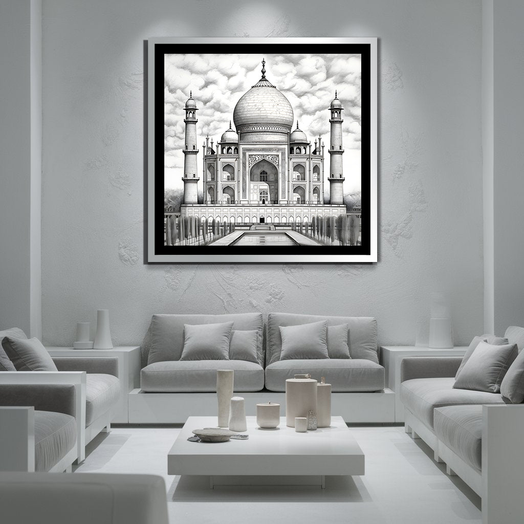 Taj Mahal'A Symphony In White'Wall Art-1 Pannel (1)
