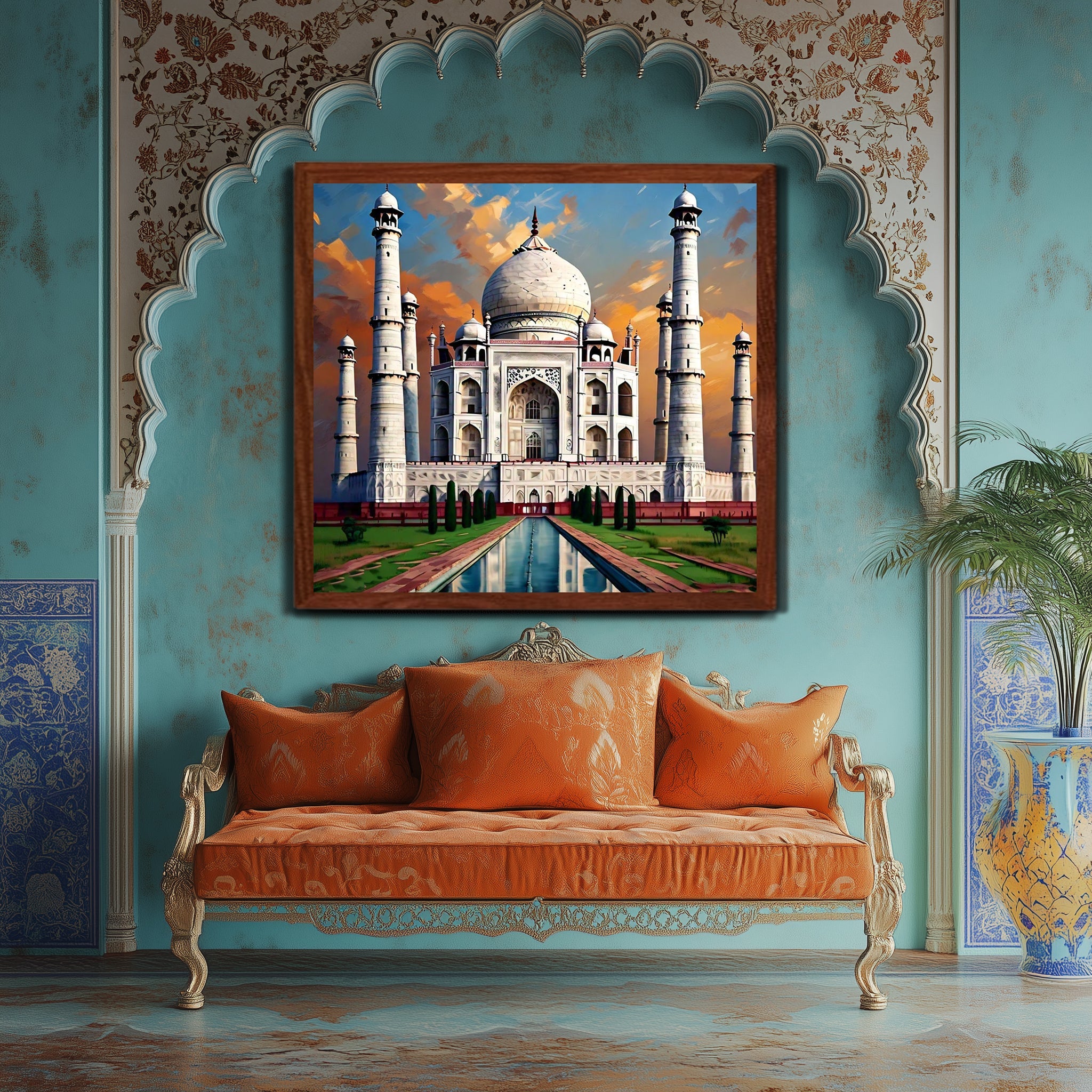 Taj Mahal'Love Story Etched In Stone 'Wall Art-1 Pannel (1)