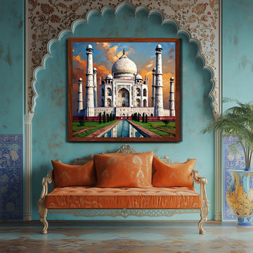 Taj Mahal'Love Story Etched In Stone 'Wall Art-1 Pannel (1)