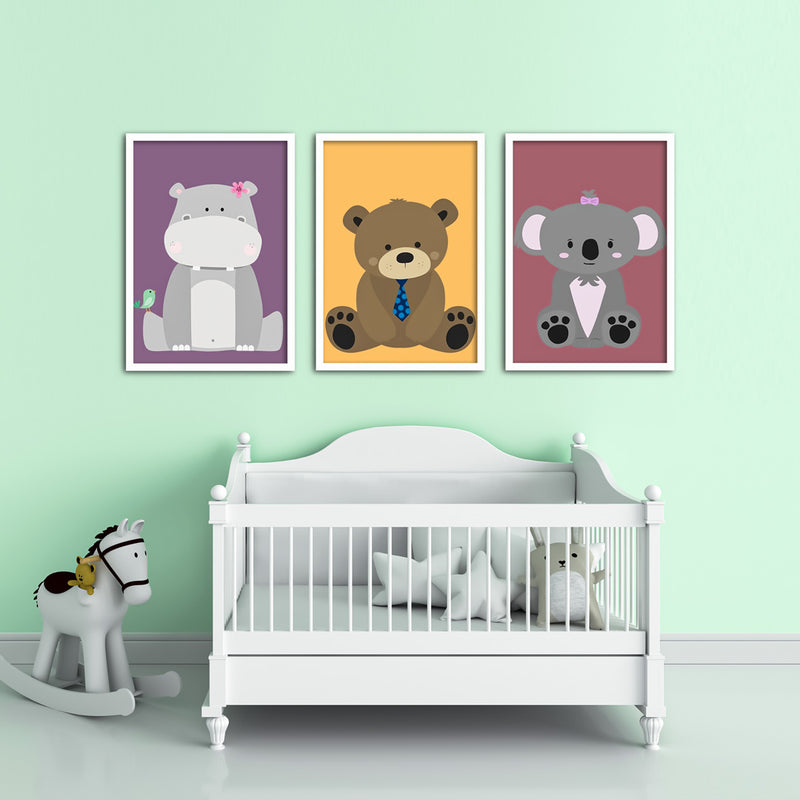 The Bear Squad Kids Wall Art-3 Panel