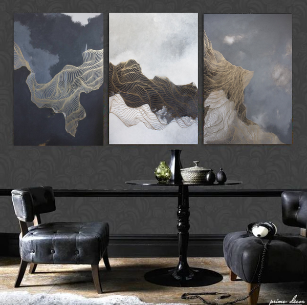 Tracie Cheng Abstract Modern Wall Art-3 Panel